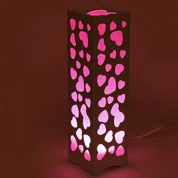 Romantic Heart Cutout LED Table Lamp – Soft & Cozy Glow